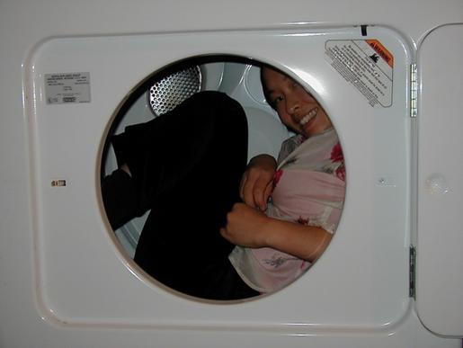 But the main attraction was the dryer.  Kazuha, the first contestant!